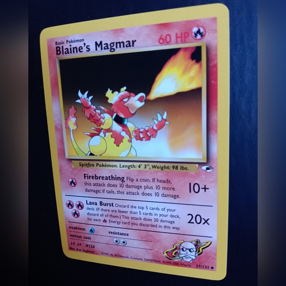 Blaine's Magmar Pokemon Card - Gym Heroes - NO. 37/132 Uncommon Non-Holo - Picture 5 of 9
